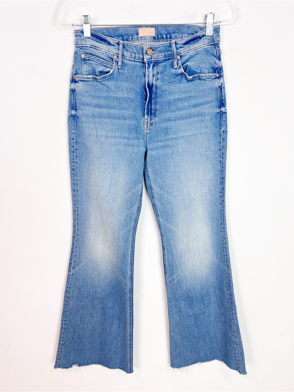 MOTHER THE DOOZY FLARE JEANS ZIP FLY IN HORSEBACK TO QUARTERBACK WOMENS SZ 28 - Picture 2 of 9